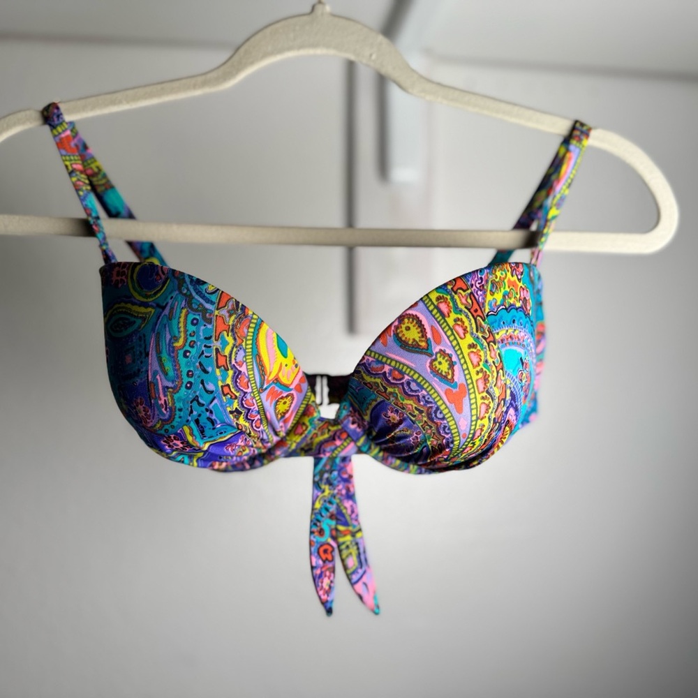 Victoria's Secret Blue and Purple Swirl Bikini Top